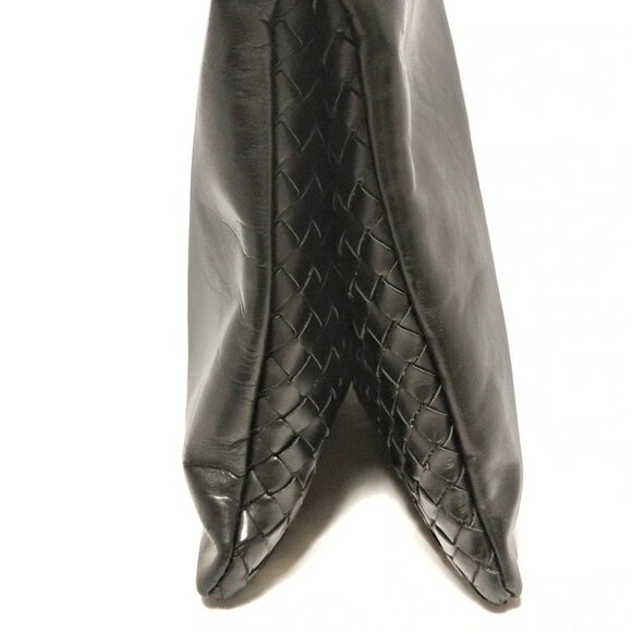 Auth BOTTEGA VENETA Intrecciato - Black Leather B********* Shoulder Bag - Picture 5 of 9